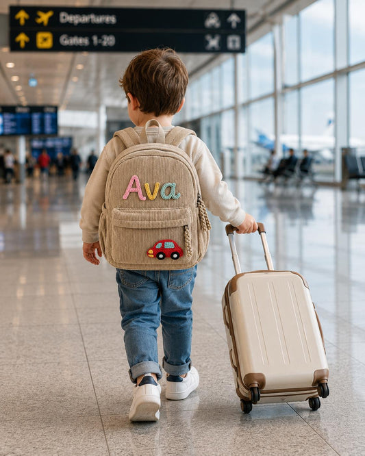 Personalized Corduroy Kids Backpack, Custom Name Toddler Bag, Embroidered Preschool Backpack, Kindergarten School Gift for Girls Boys