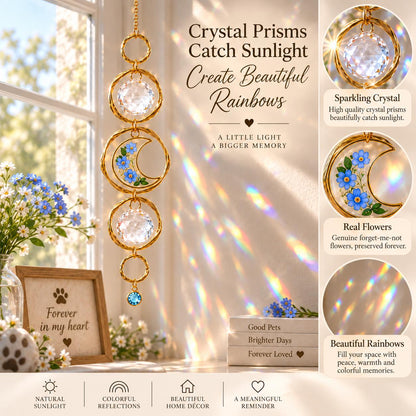 Personalized birthstone suncatcher with forget-me-not flowers - image 4