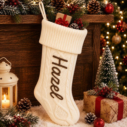 Personalized Christmas Stocking with Name – styled lifestyle photo