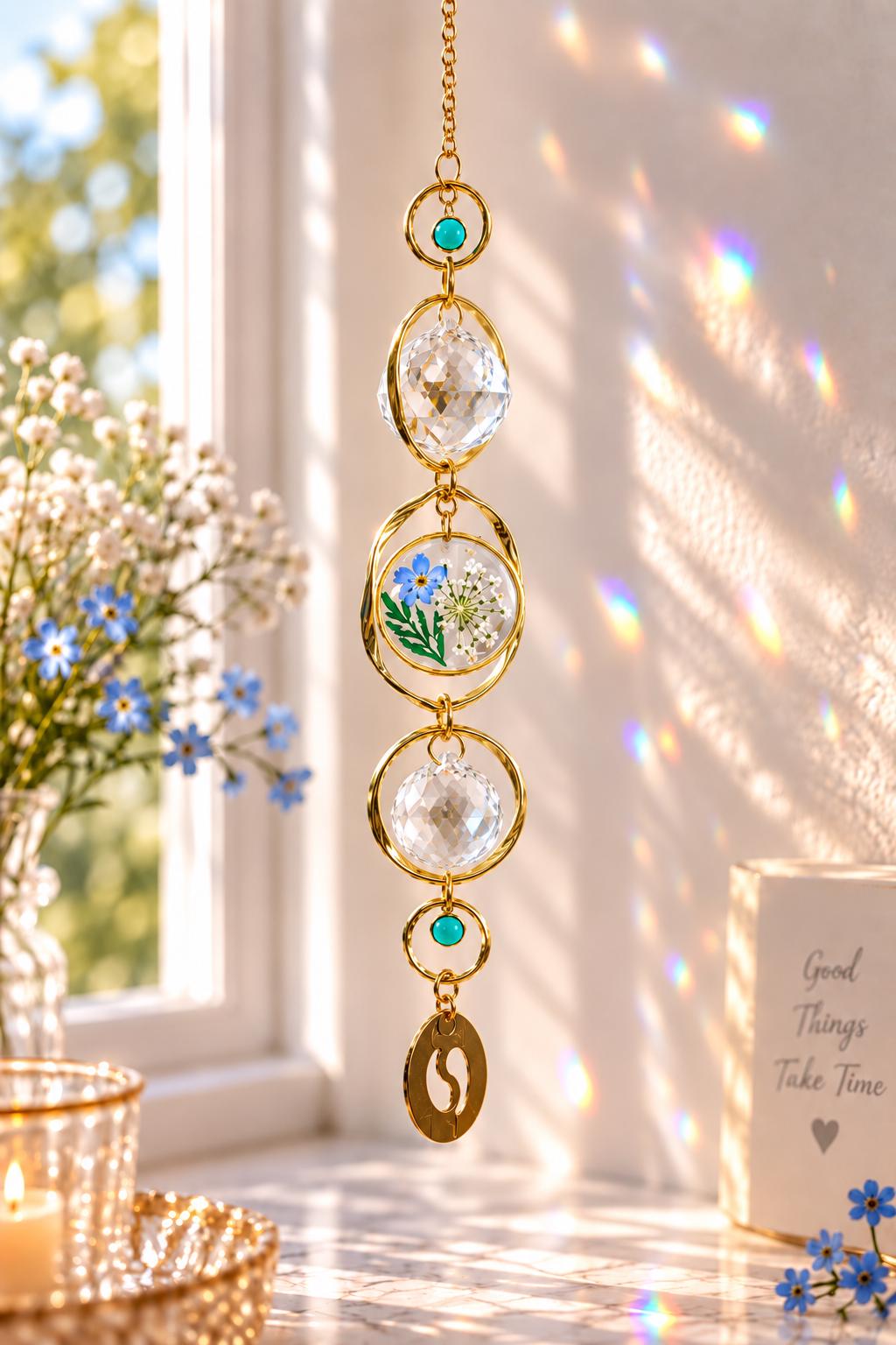 Baby memorial suncatcher with birth month charm - image 4