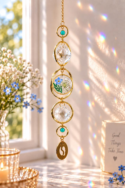 Baby memorial suncatcher with birth month charm - image 4