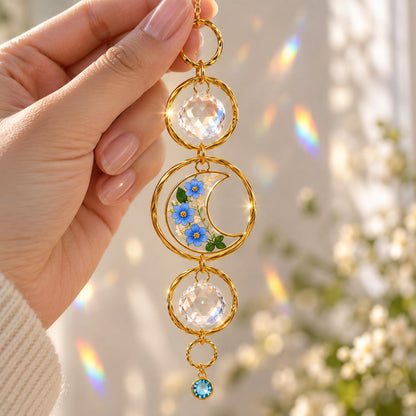 Personalized birthstone suncatcher with forget-me-not flowers - image 7