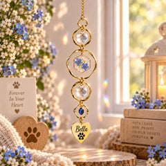 Personalized pet memorial suncatcher with name and birthstone
