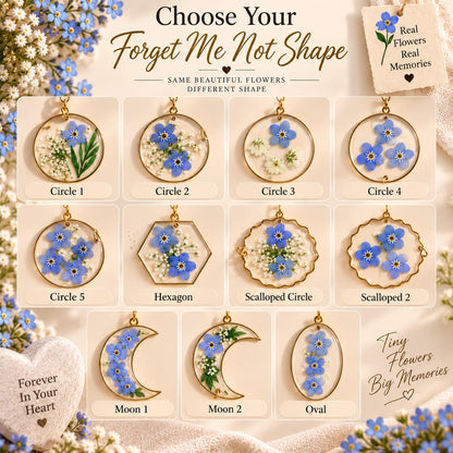 Forget-me-not memorial suncatcher shape options