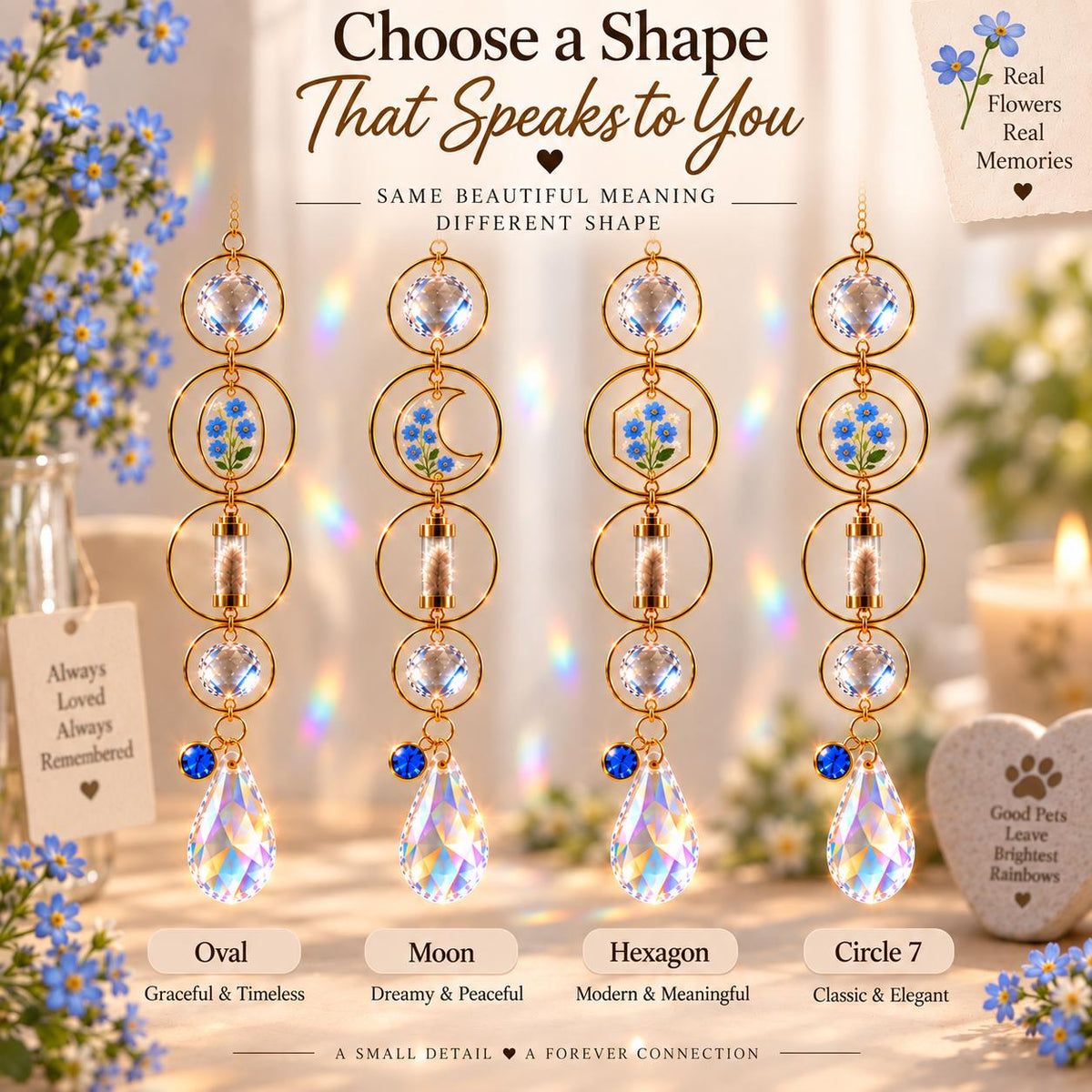 Pet memorial suncatcher with keepsake pendant - image 11