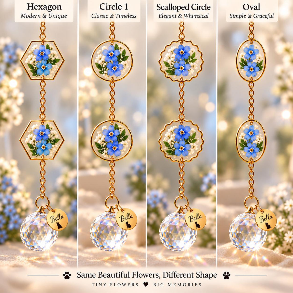 Personalized pet memorial suncatcher with engraved name tag - image 6