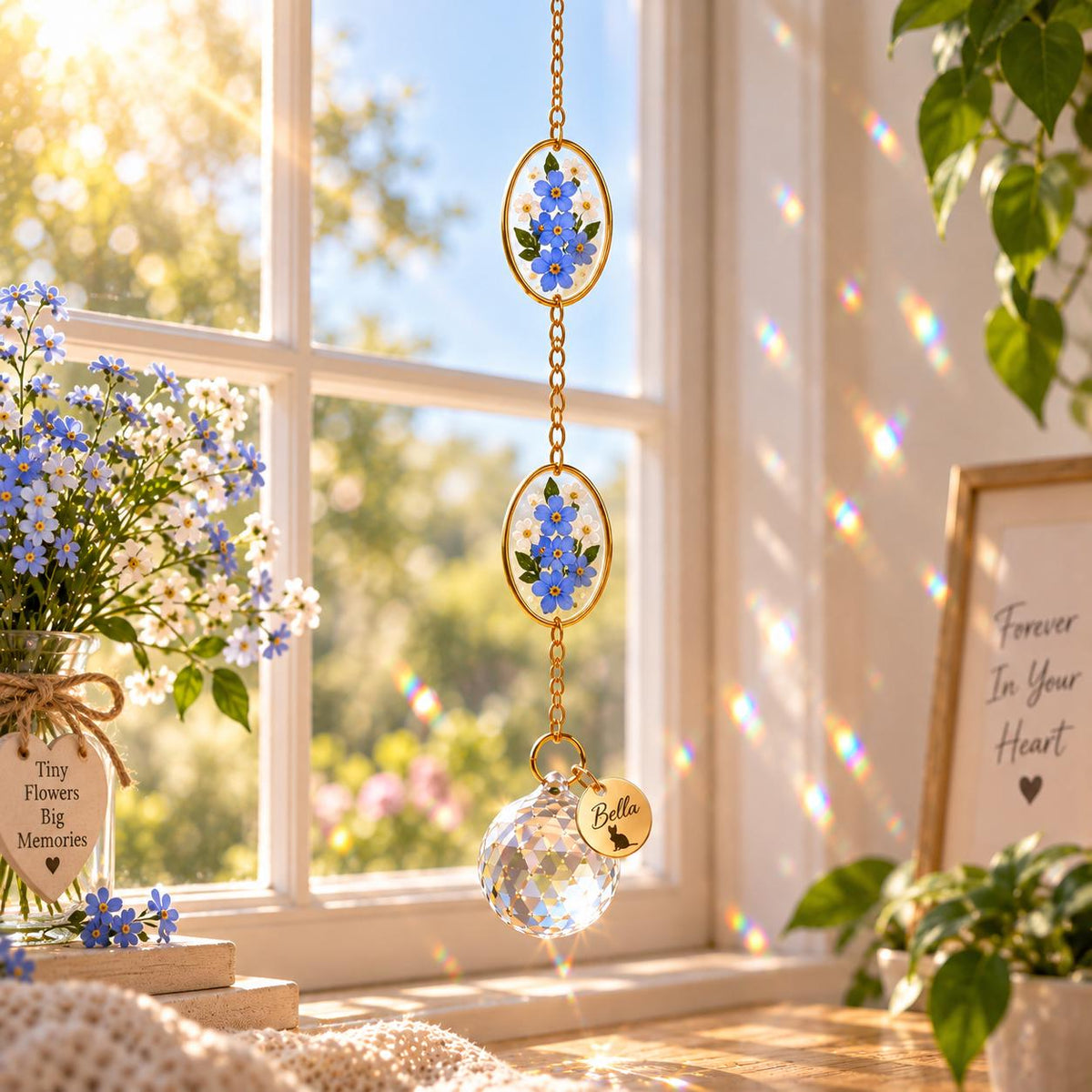 Personalized pet memorial suncatcher with engraved name tag - image 4