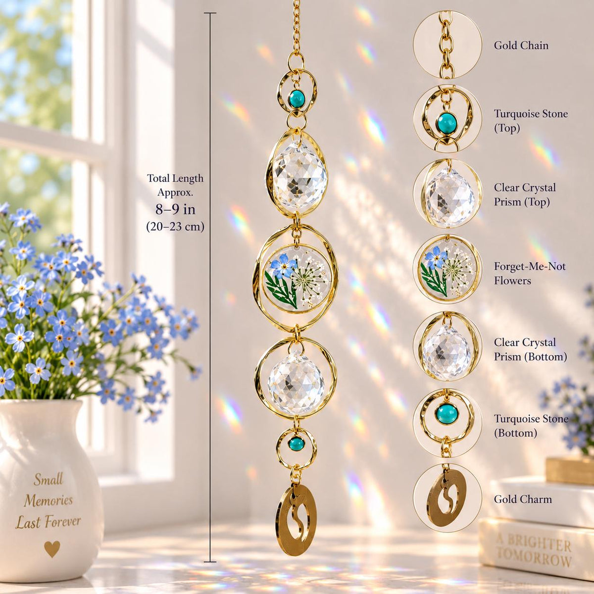 Baby memorial suncatcher with birth month charm - image 6