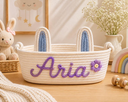 Personalized Bunny Ear Cotton Rope Basket
