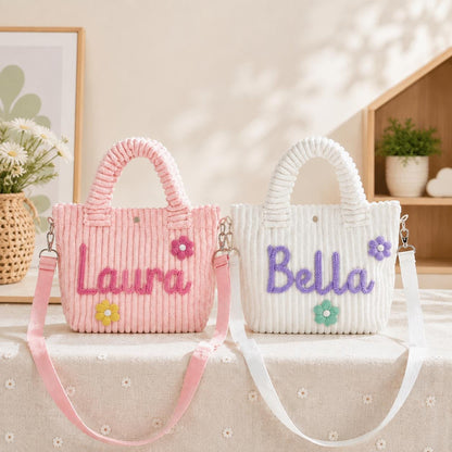 Personalized Kids Corduroy Crossbody Bag – full product view