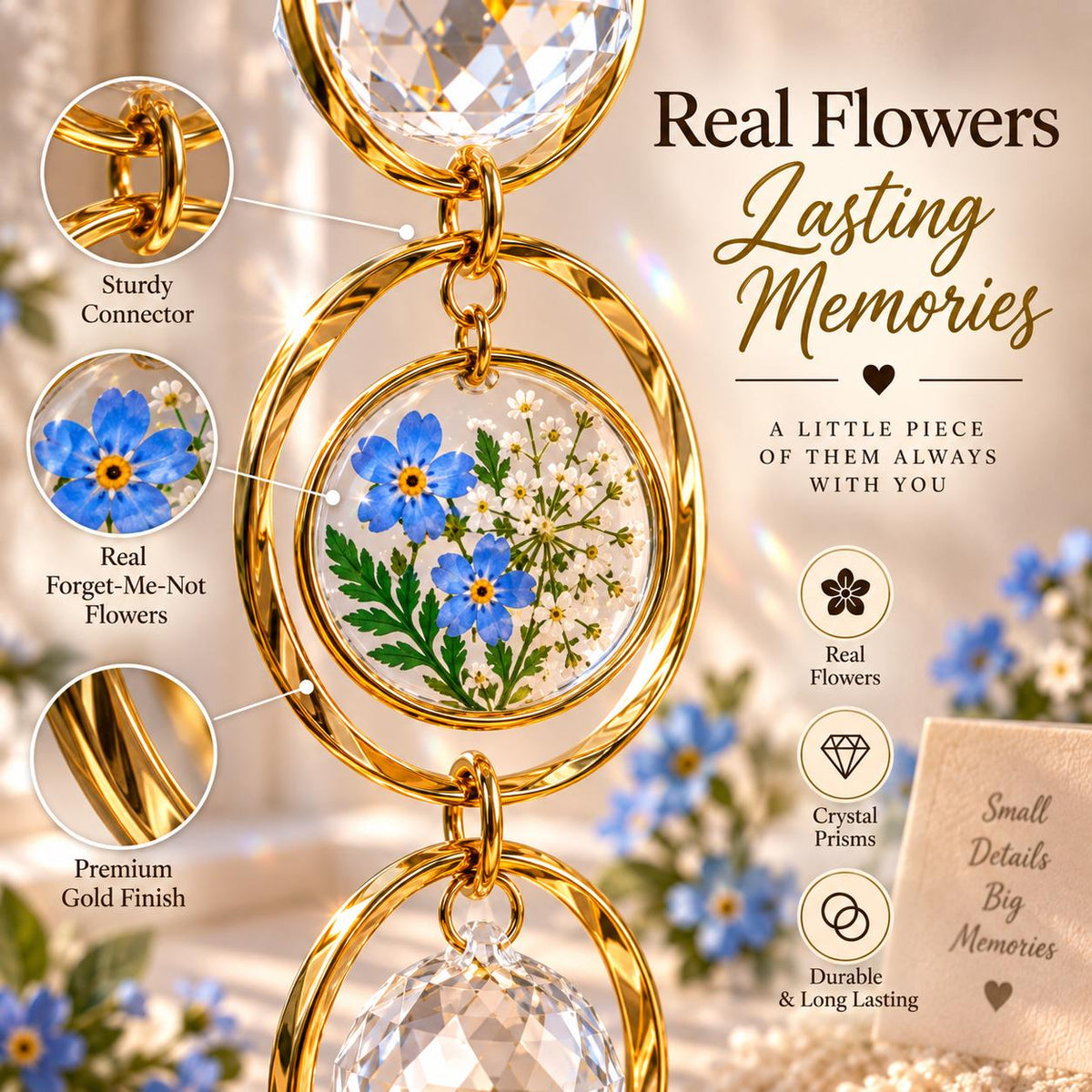 Baby memorial suncatcher with birth month charm - image 5