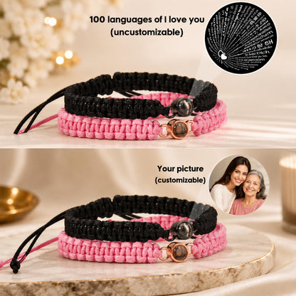Projection charm options: I love you in 100 languages or your own photo
