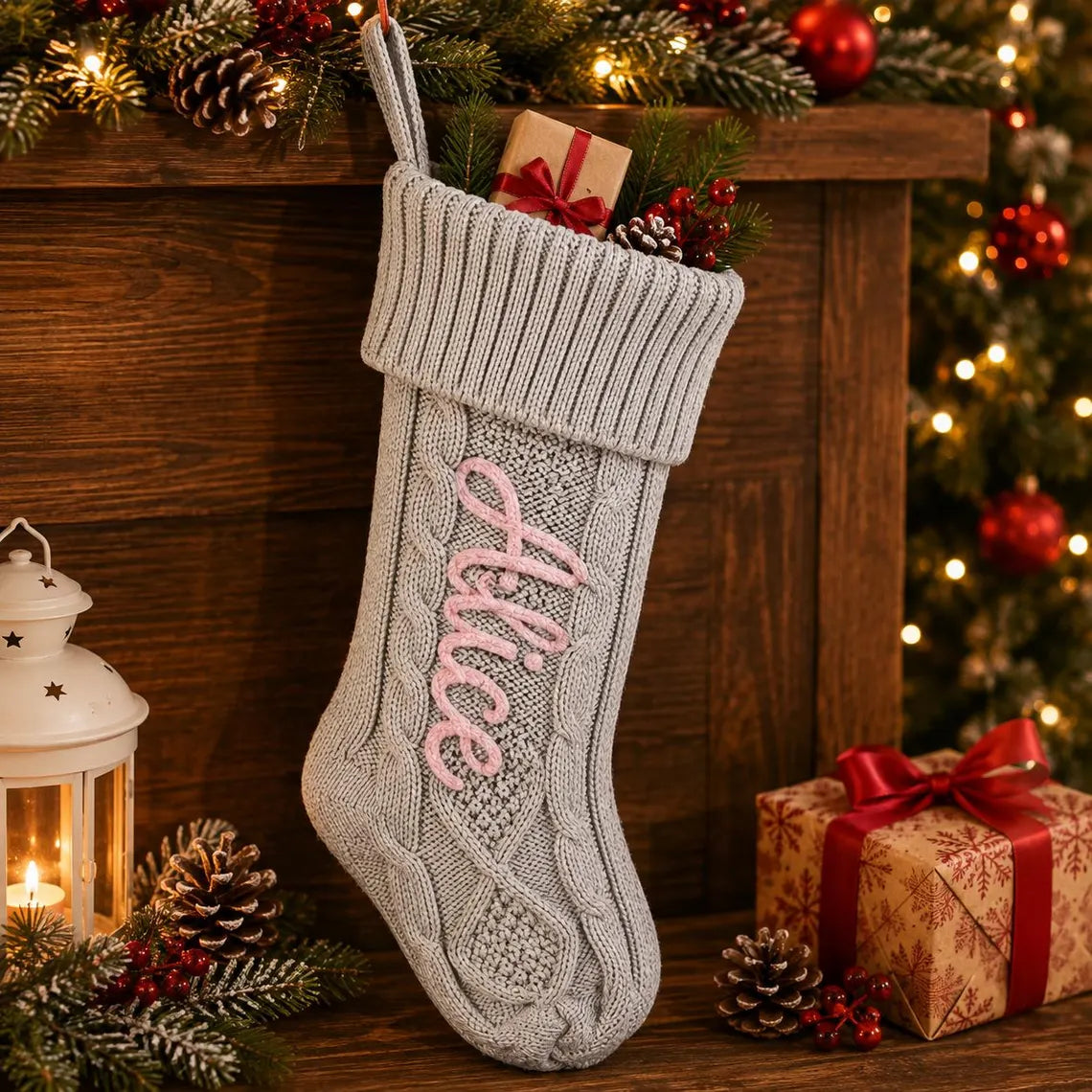 Personalized Christmas Stocking with Name – full product view