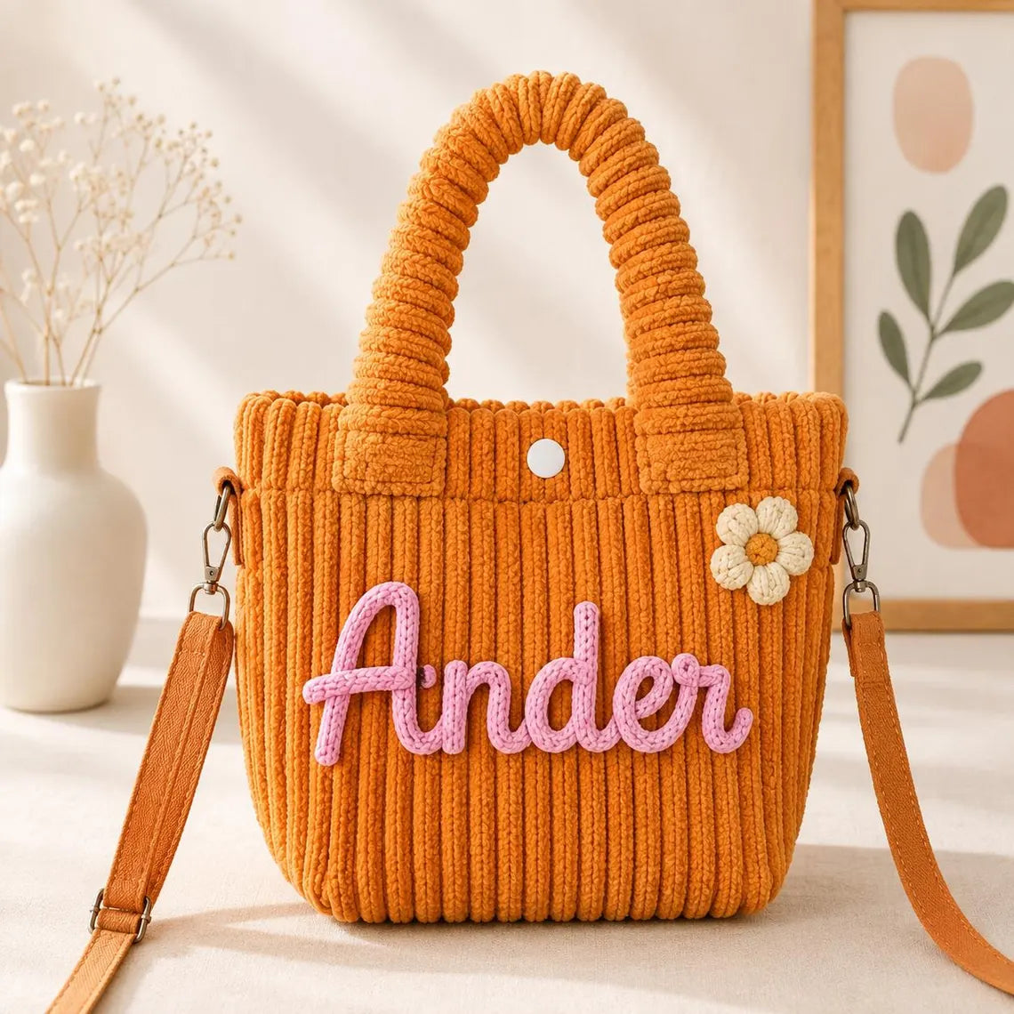 Personalized Kids Corduroy Crossbody Bag