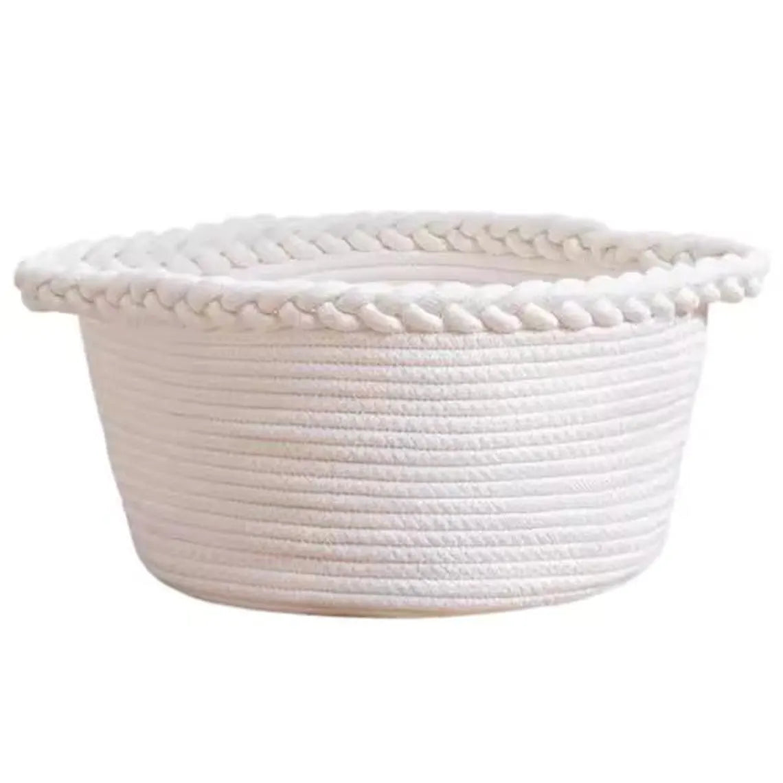 Personalized Cotton Rope Baby Basket – close-up of embroidered personalized name
