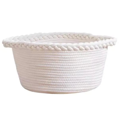 Personalized Cotton Rope Baby Basket – close-up of embroidered personalized name