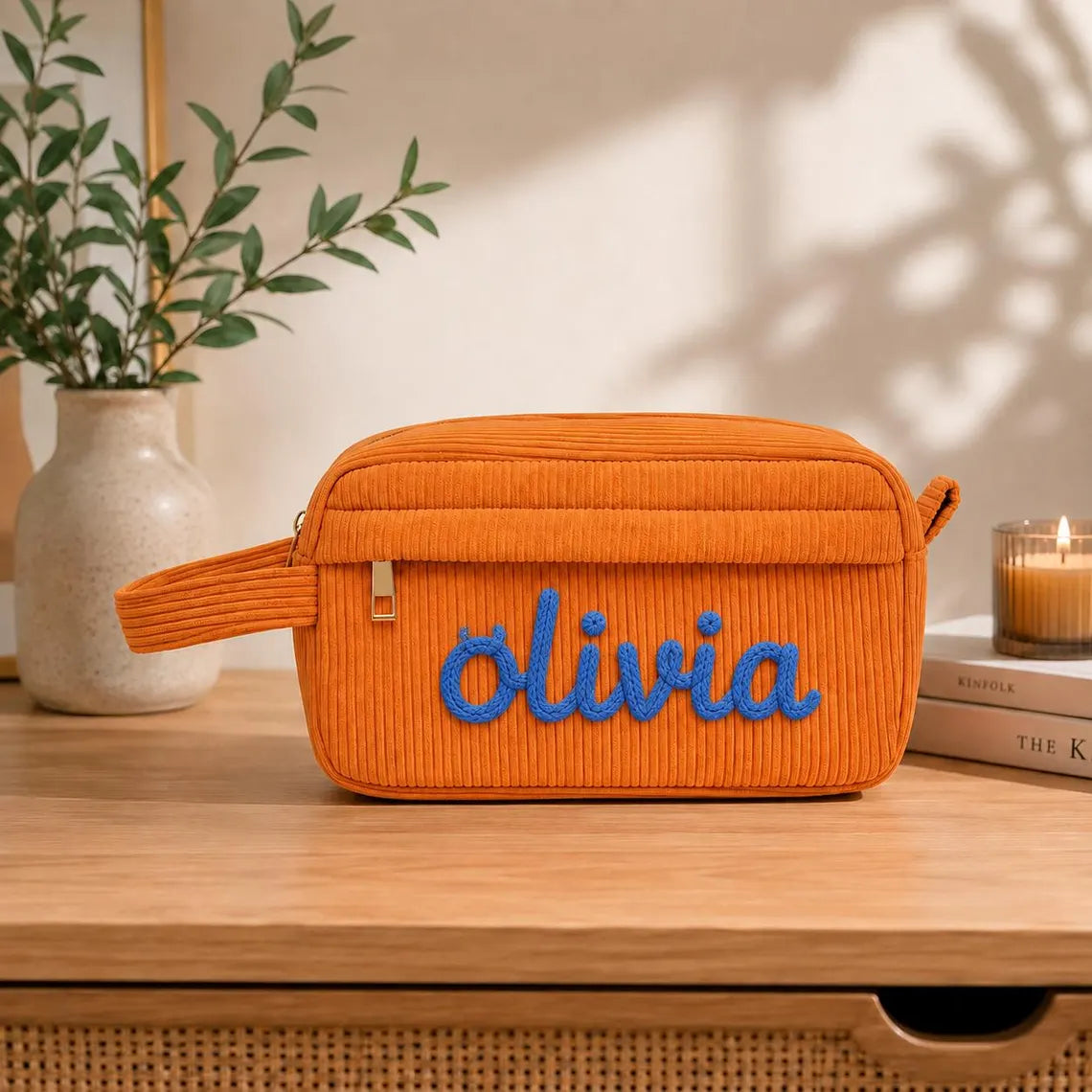 Personalized Corduroy Pencil Case with Name