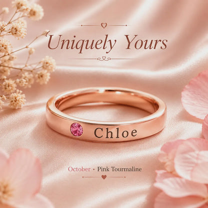 Personalized birthstone name ring - photo 12