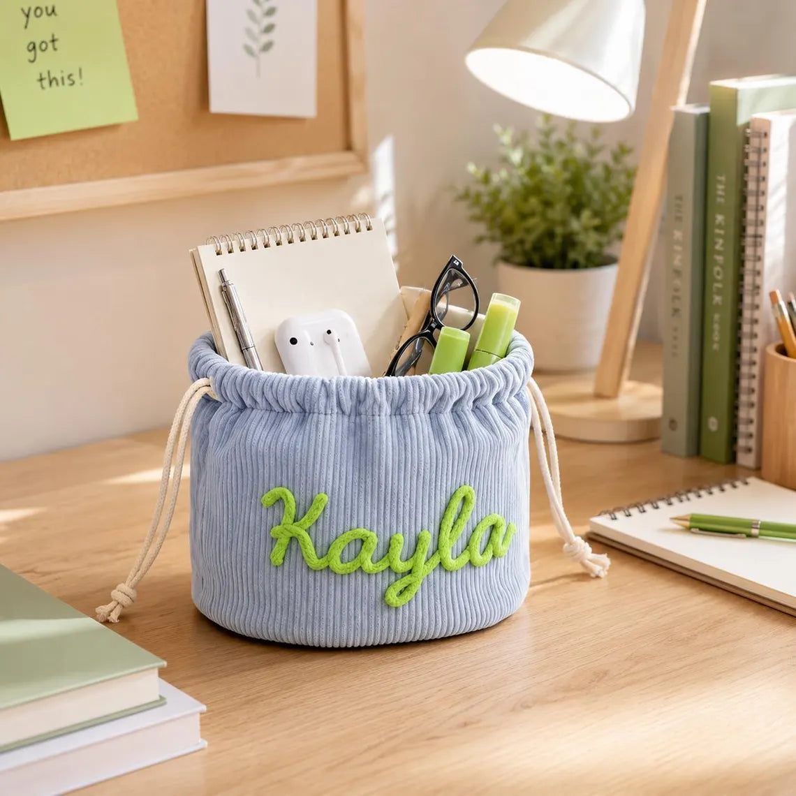 Personalized Corduroy Makeup Bag with Name