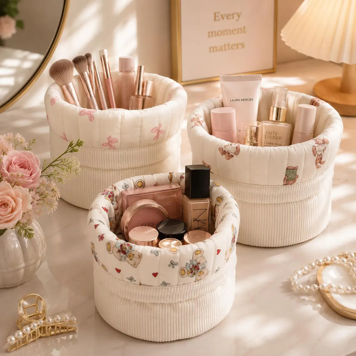 Personalized Corduroy Makeup Bag with Name