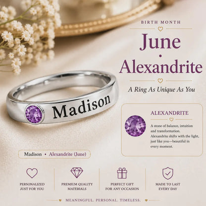 Personalized birthstone name ring - photo 13