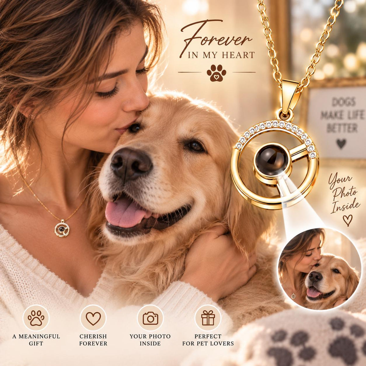 Open circle necklace worn