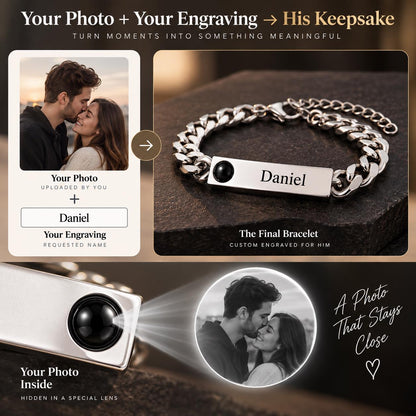 Photo bracelet gift for dad