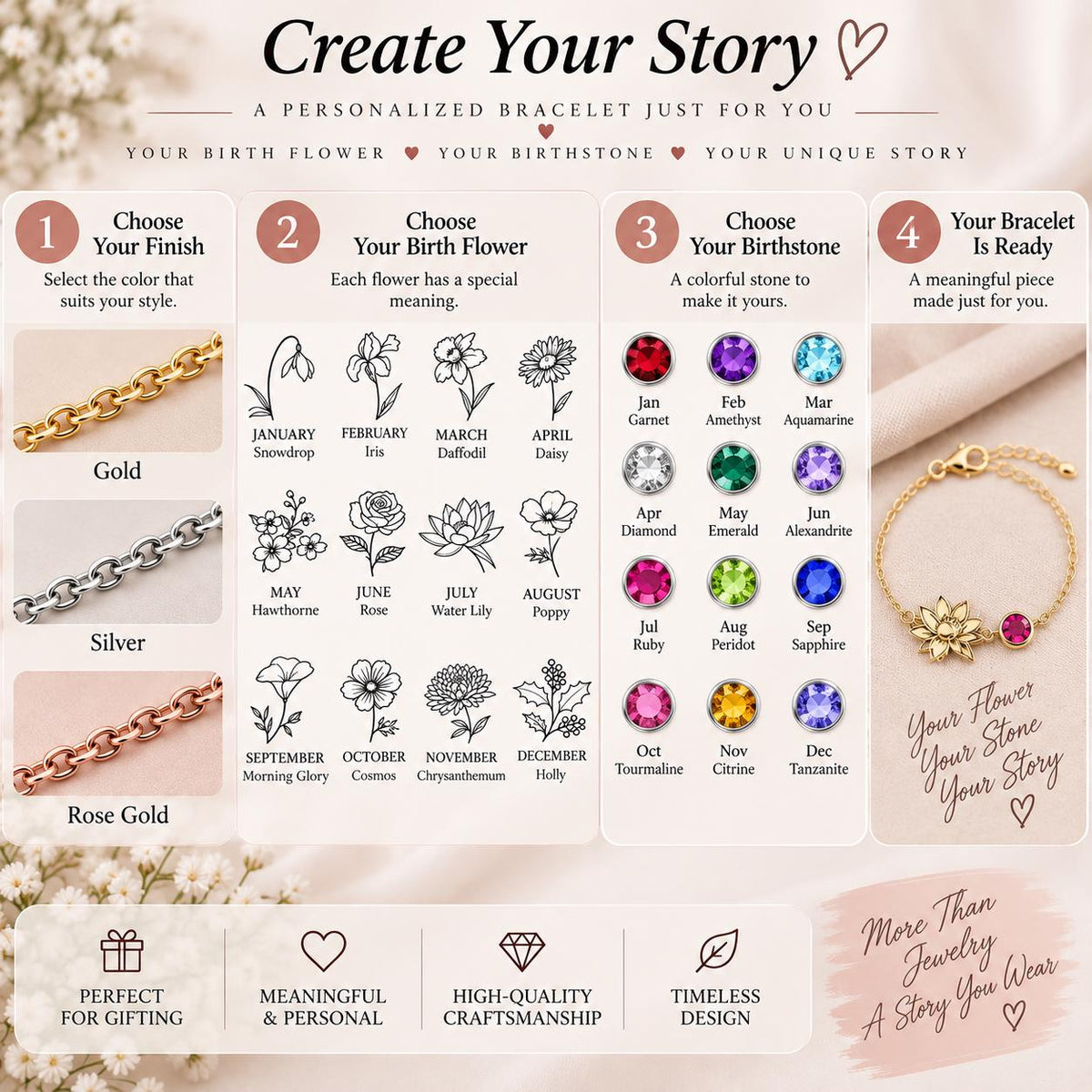 How to order the birth flower bracelet