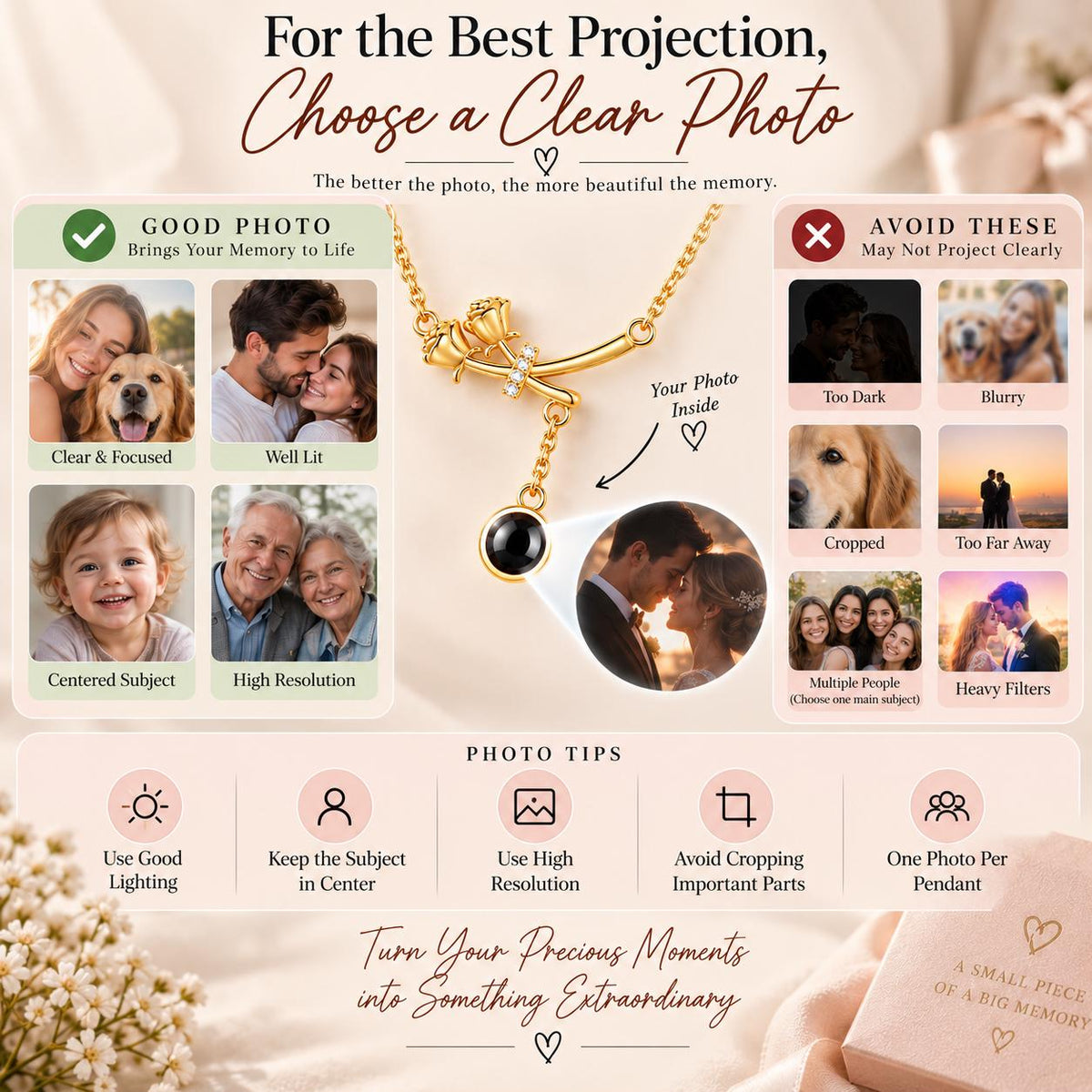 Rose cross necklace gift box