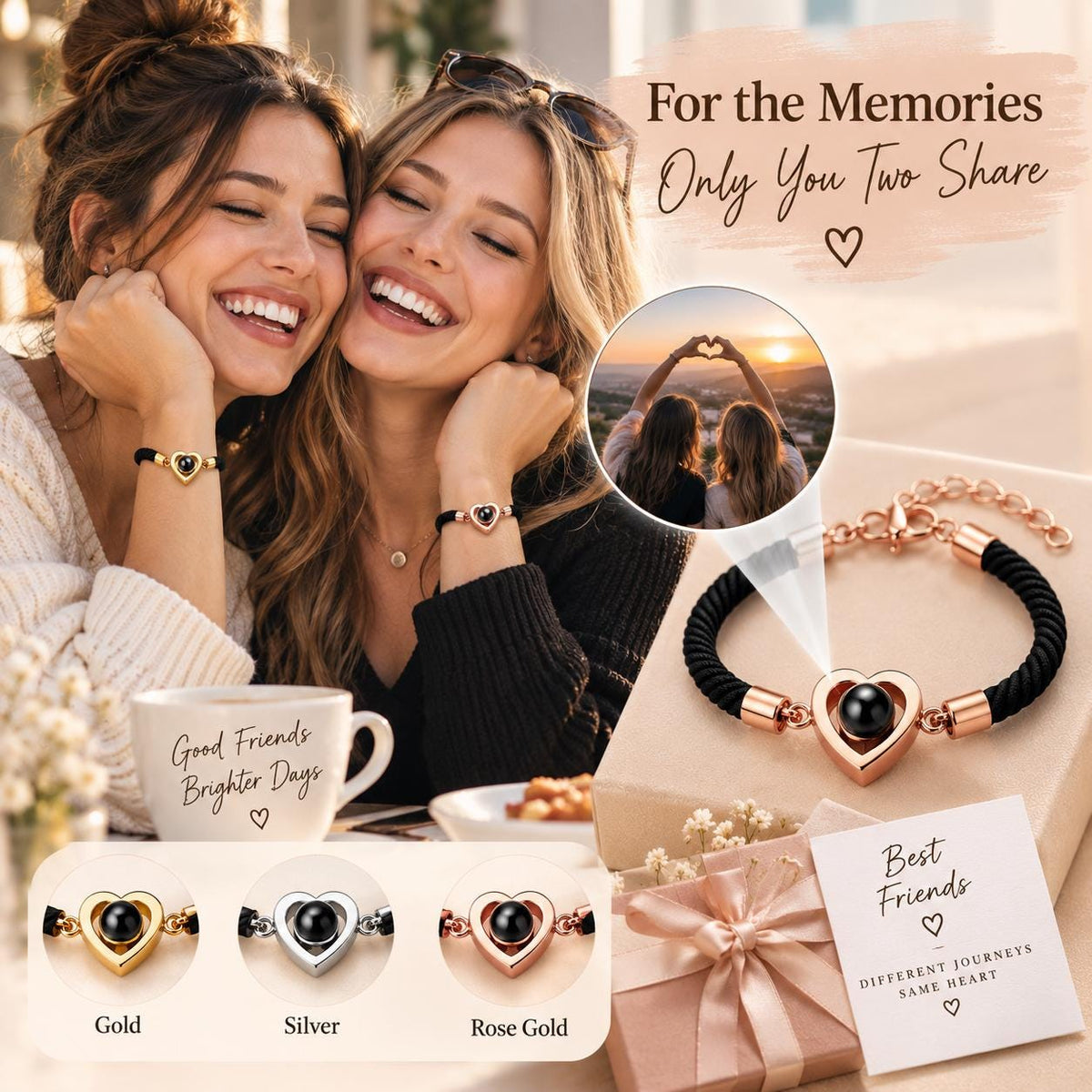 Custom photo heart charm close-up