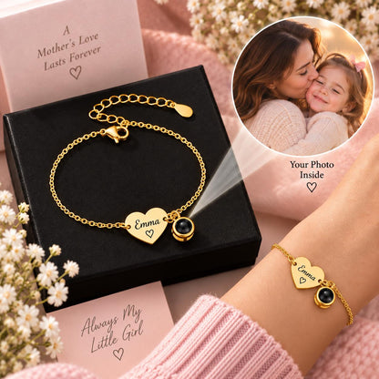 Heart name bracelet in gold, silver and rose gold tone